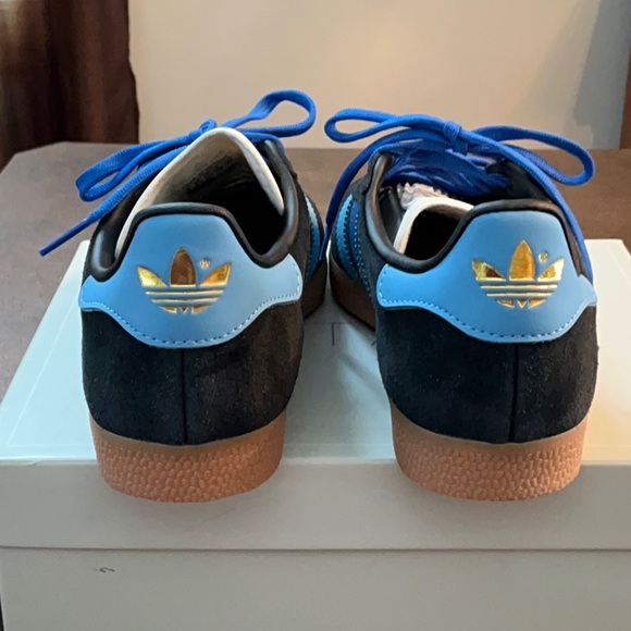 Adidas Wmn\'s Gazelle Black Blue IE9124 -Suede Sneakers Retro Originals Sz 6